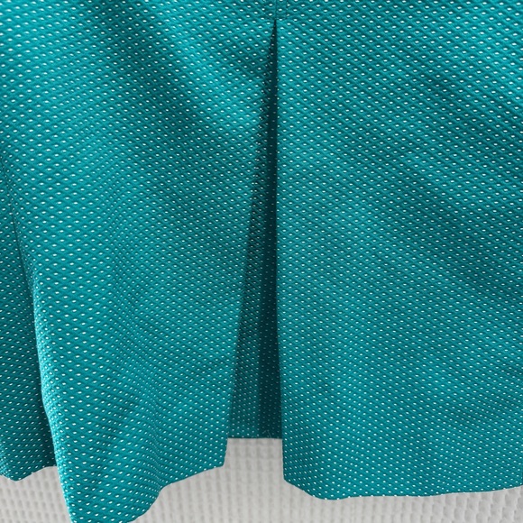 Ann Taylor Teal Women's Cropped Jacket With White Dots - Picture 5 of 6